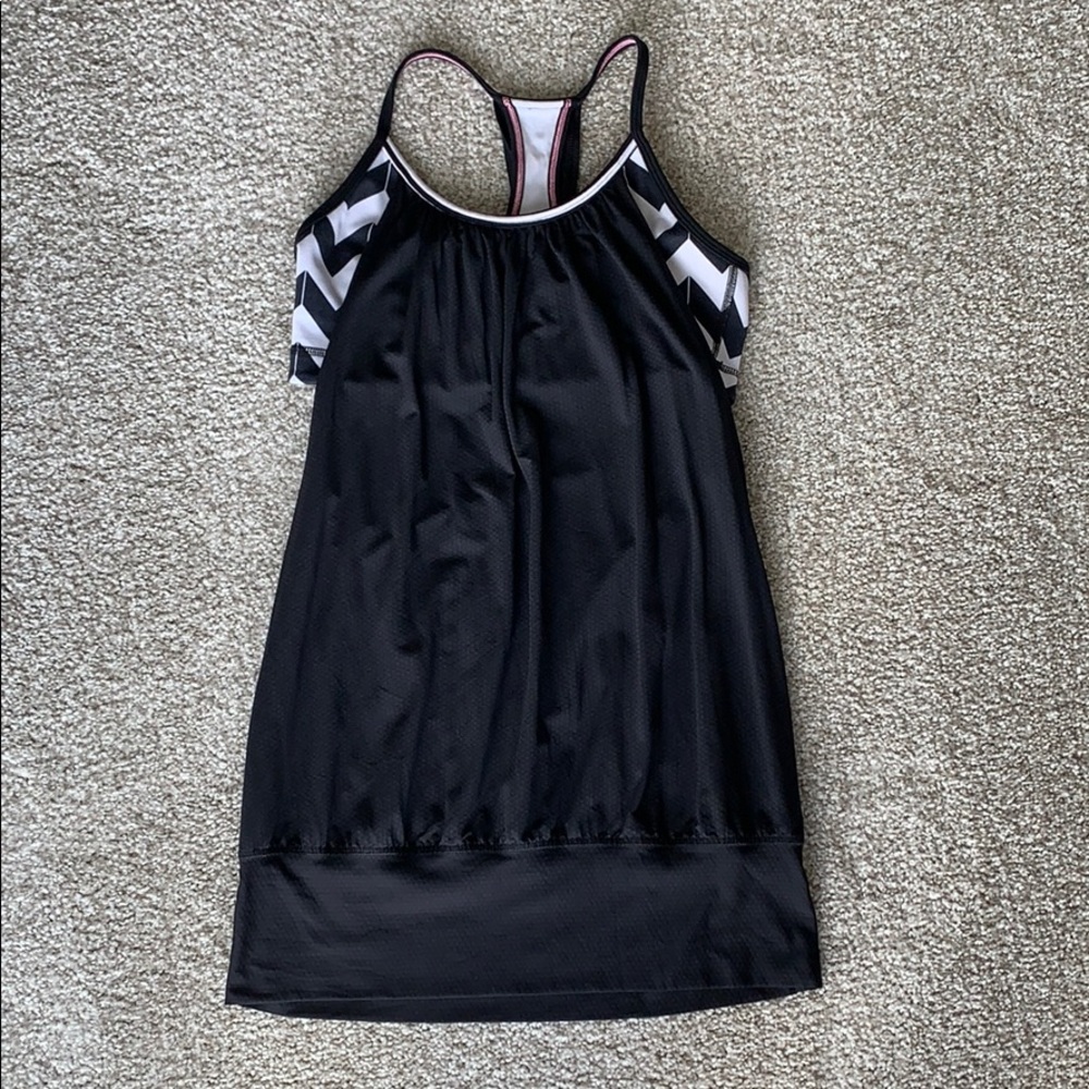Black and white chevron no limits tank